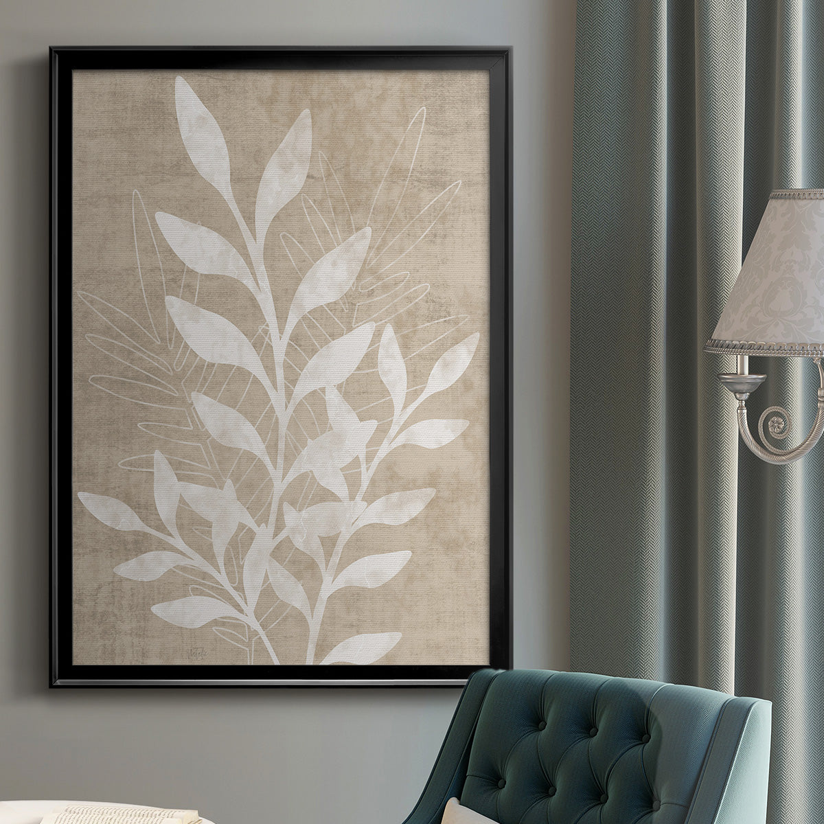 Foliage Retreat II - Modern Framed Canvas Print