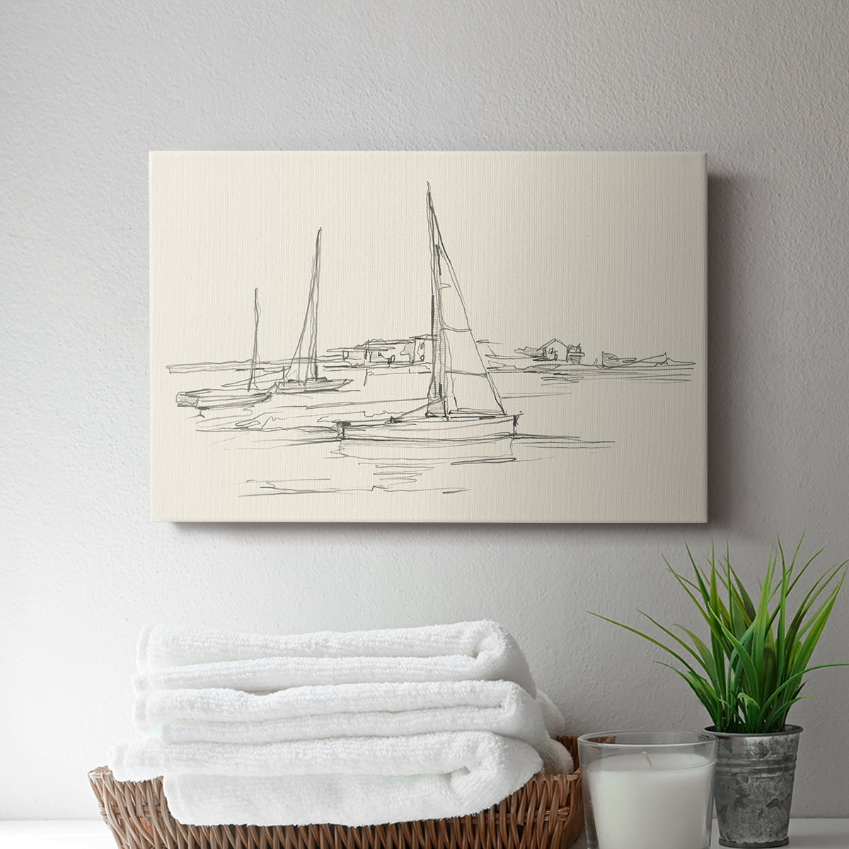 Coastal Contour Sketch I - Canvas Art Print