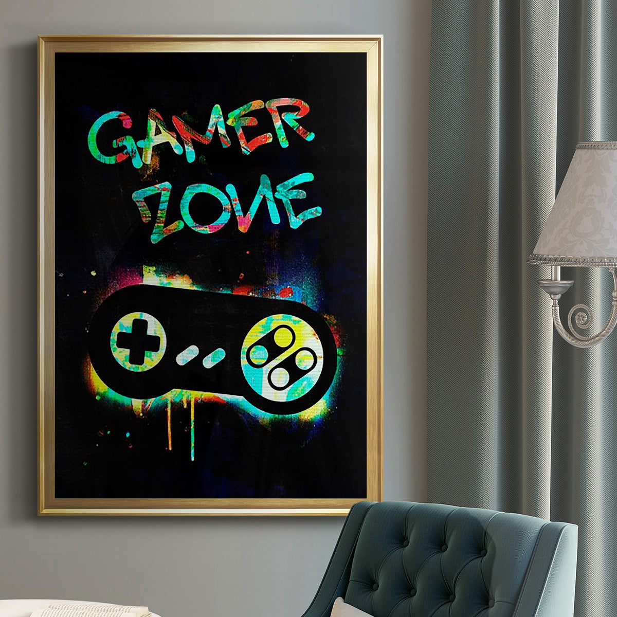 Gamer Tag IV - Modern Framed Canvas Print