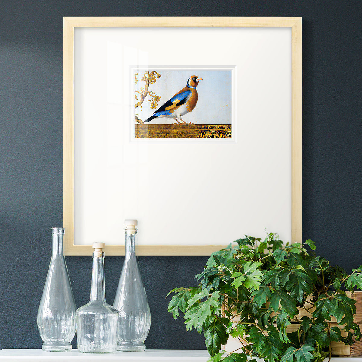 Golden Finch Premium Framed Print Double Matboard