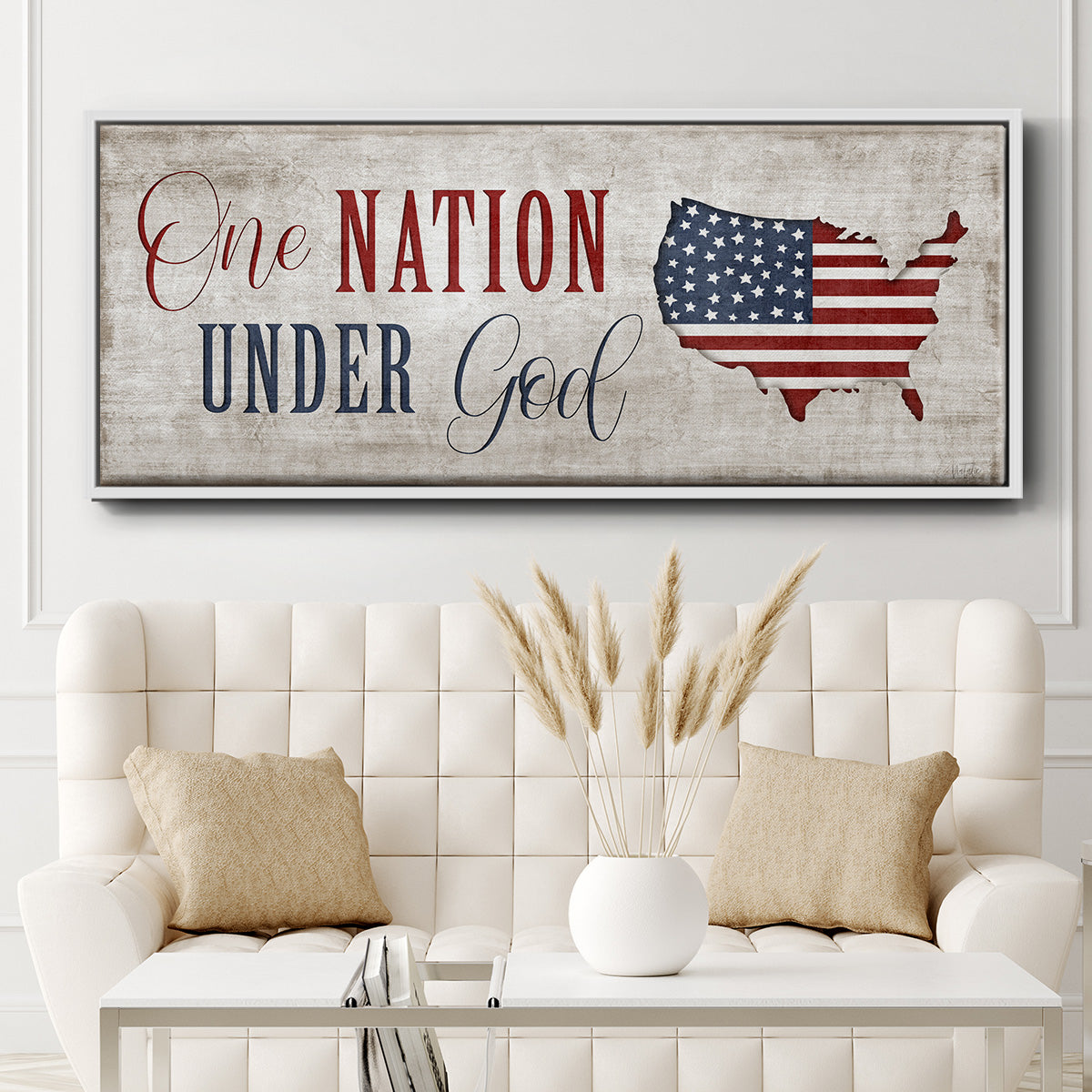 One Nation Under God - Floater Framed Canvas Print