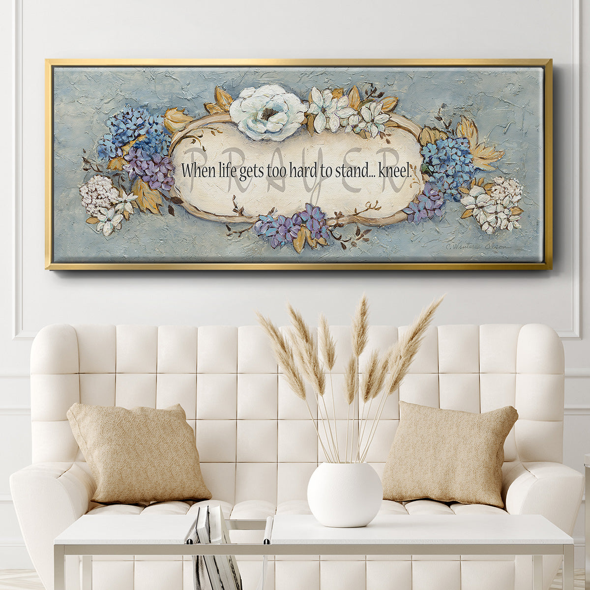 Prayer - Floater Framed Canvas Print
