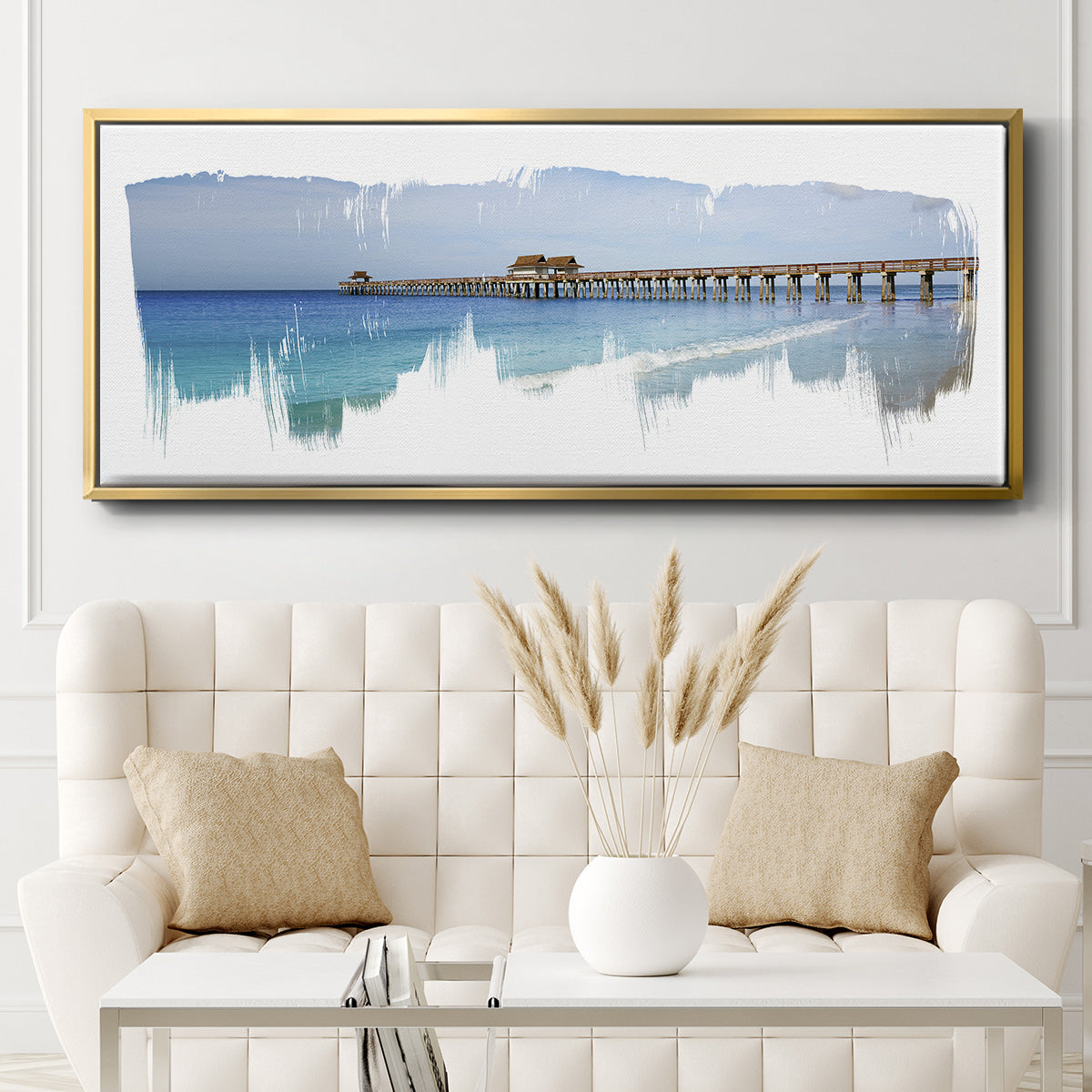 Virginia Beach Pier - Floater Framed Canvas Print