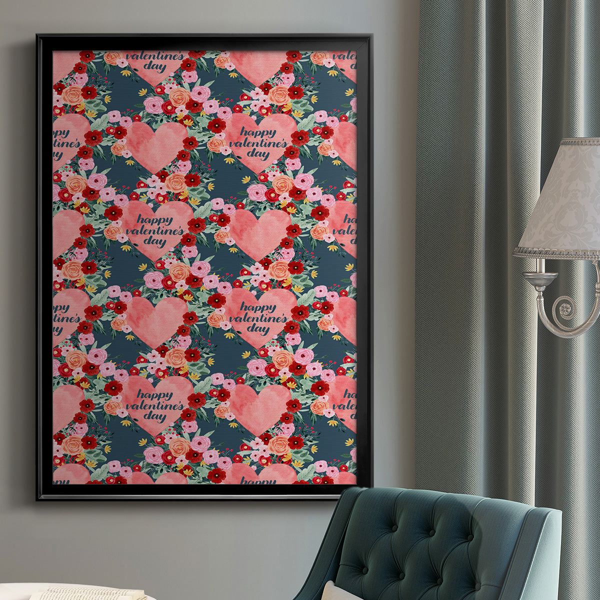 Sweet Hearts Collection E - Modern Framed Canvas Print