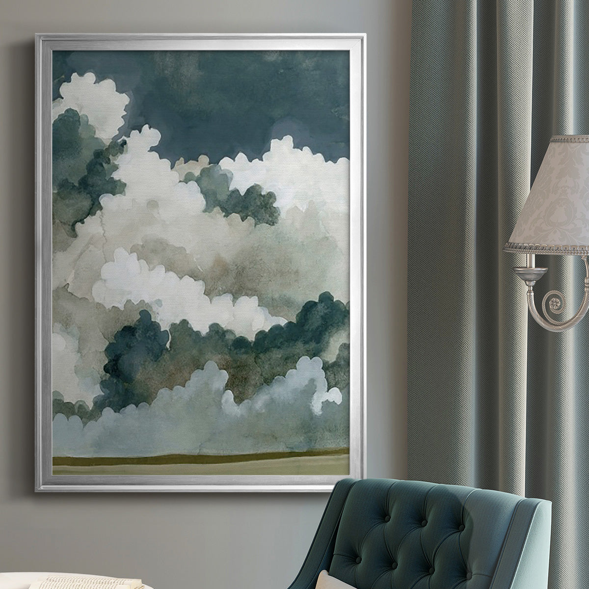 Vast Neutral Sky - Modern Framed Canvas Print