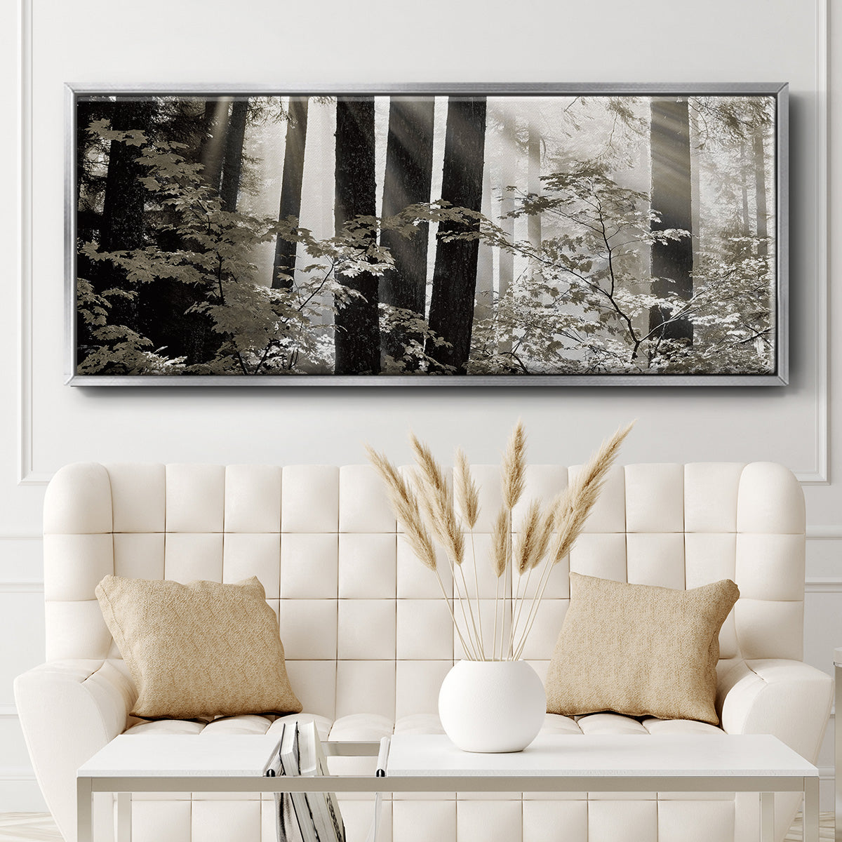 Misty Forest - Floater Framed Canvas Print