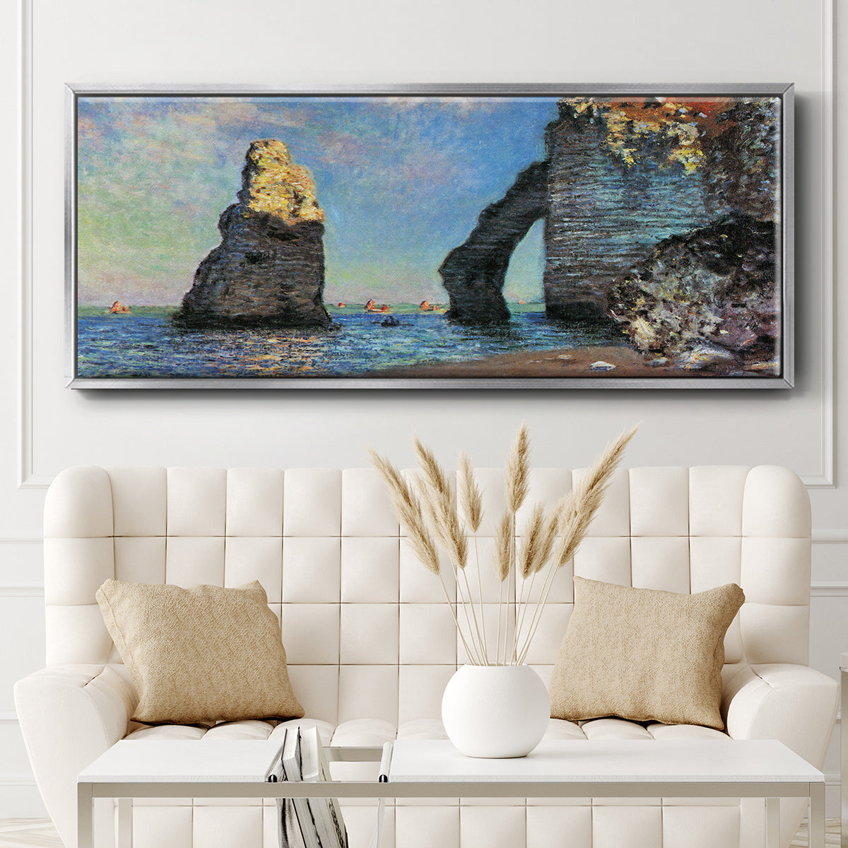 The Rocky Cliffs of Étretat - Floater Framed Canvas Print