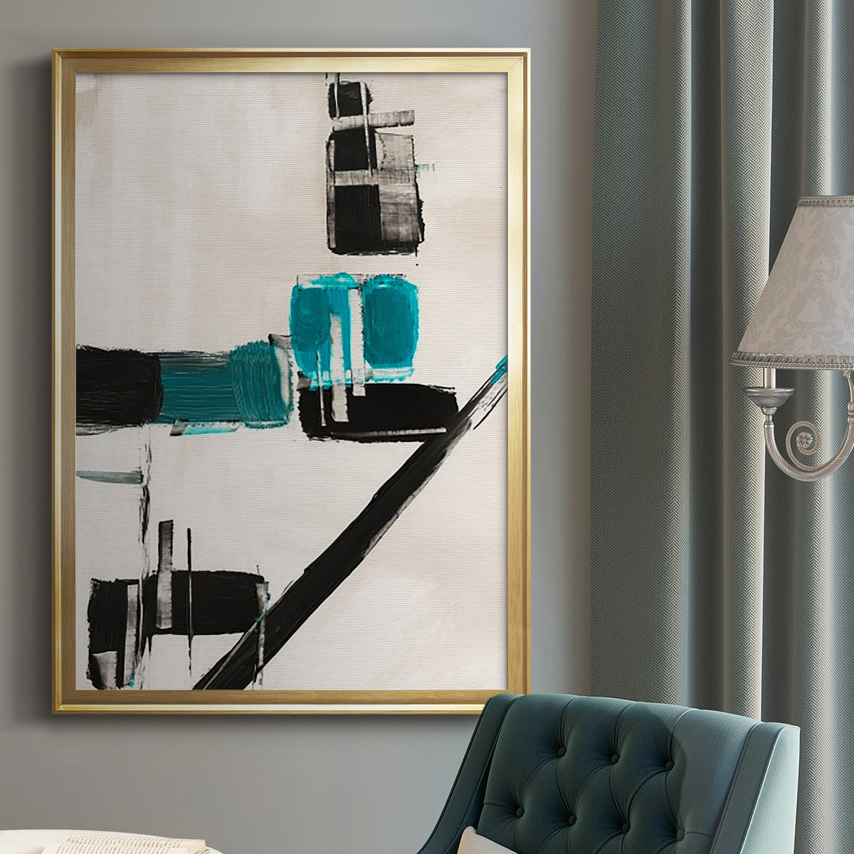 Geometry Notes I - Modern Framed Canvas Print