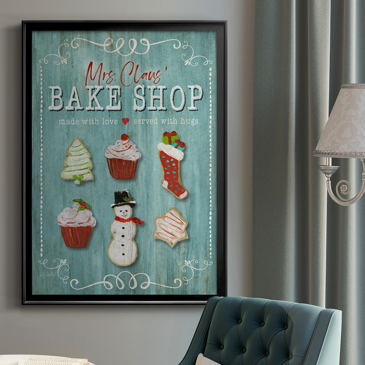 Mrs. Claus Bake Shop - Modern Framed Canvas Print