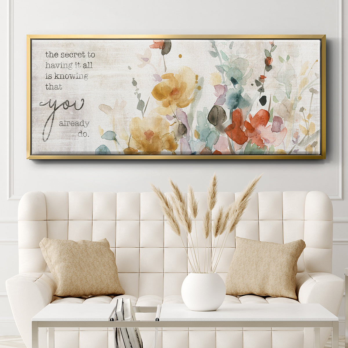 Full Bloom Verse - Floater Framed Canvas Print