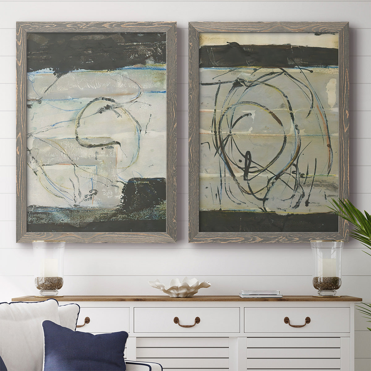 Continuing Energy I - Premium Framed Canvas 2 Piece Set - Ready to Hang