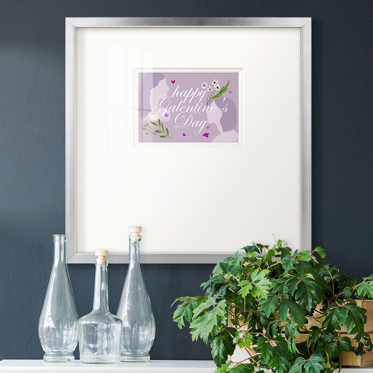 Happy Galentine's Day Collection A Premium Framed Print Double Matboard