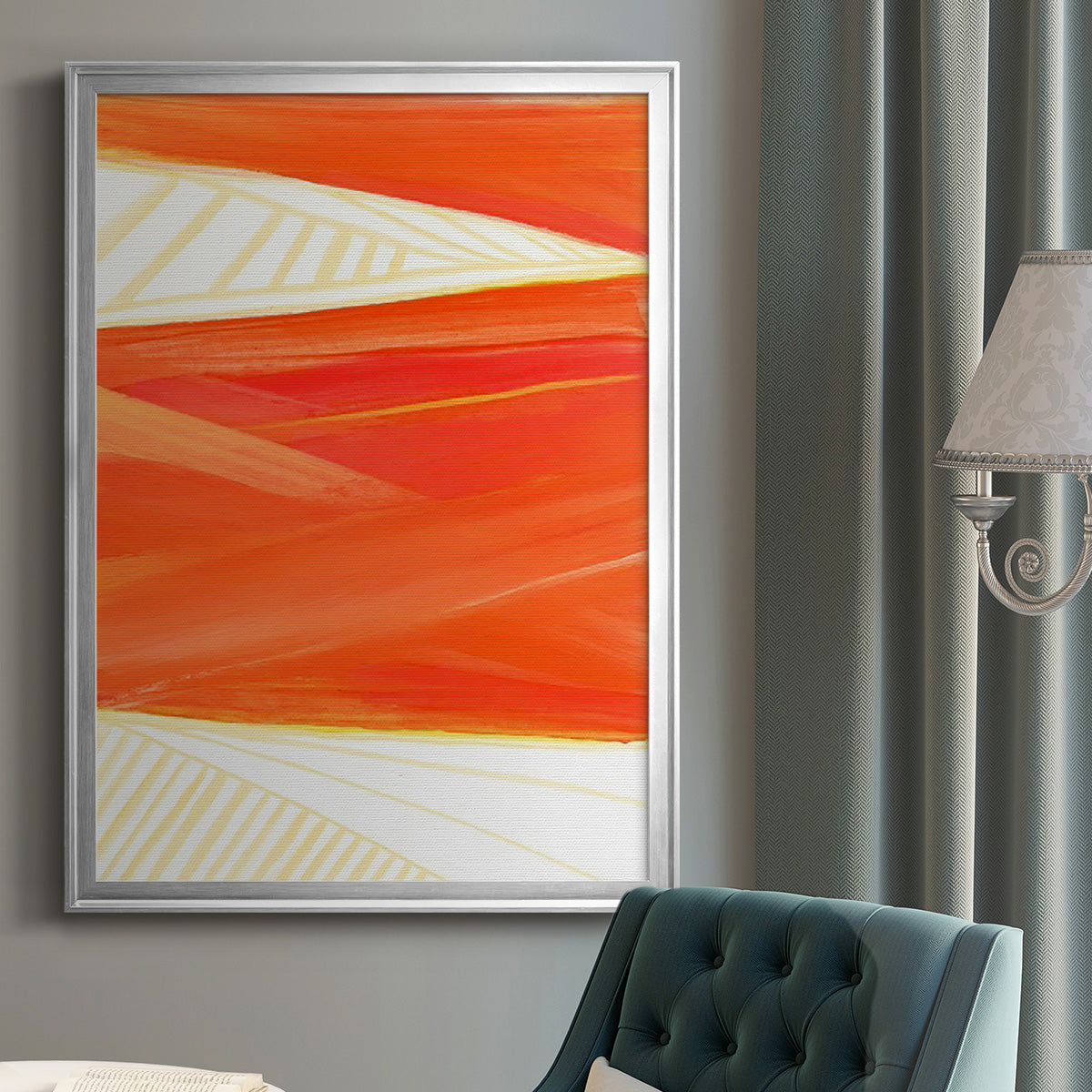 Warm Rays I - Modern Framed Canvas Print