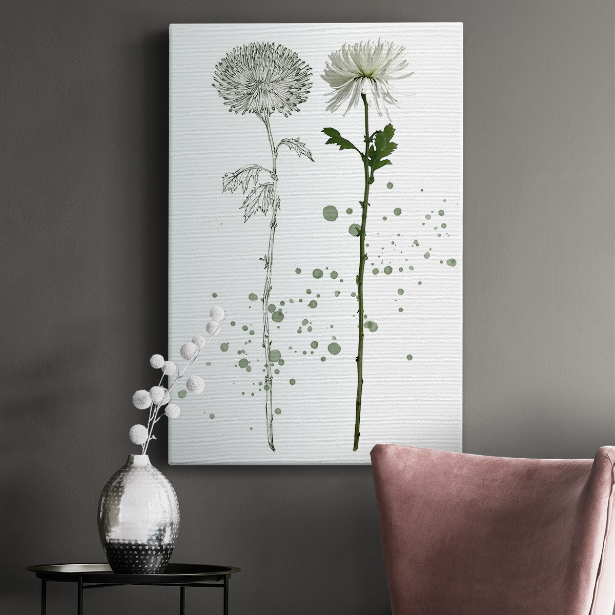 Botany Flower IV Premium Gallery Wrapped Canvas - Ready to Hang