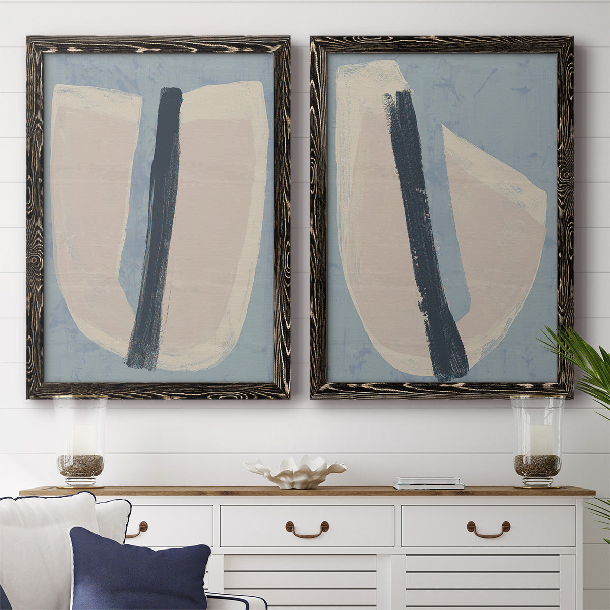 Paper Slice I - Premium Framed Canvas 2 Piece Set - Ready to Hang