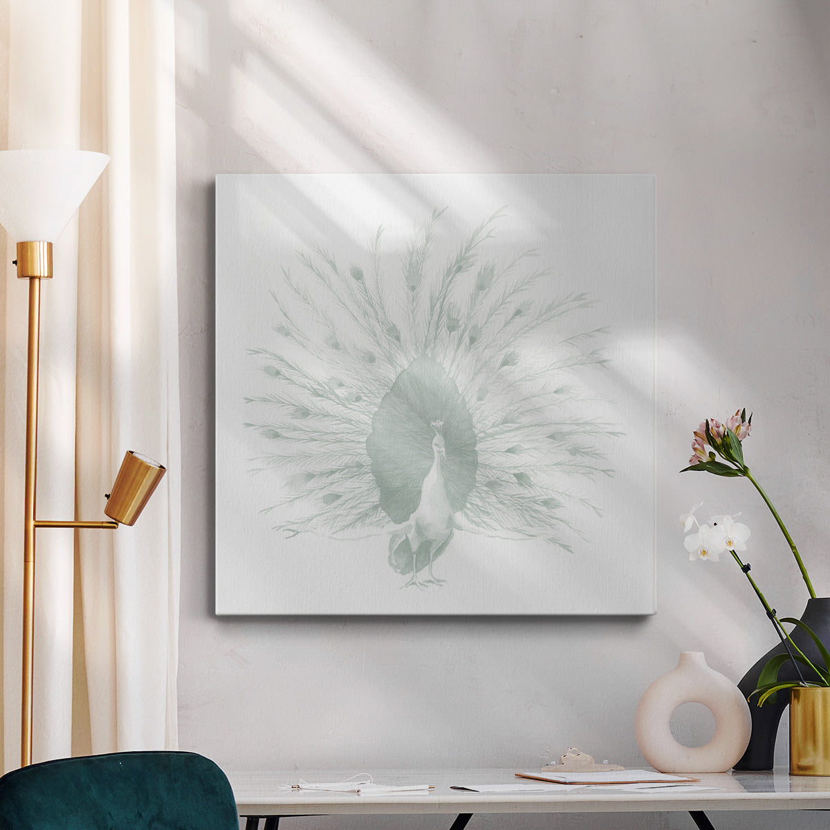 Sage Peacock I - Canvas Art Print
