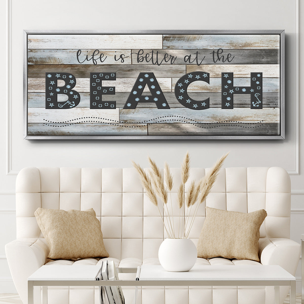 Better at the Beach - Floater Framed Canvas Print