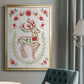 Christmas Folk Reindeer - Modern Framed Canvas Print