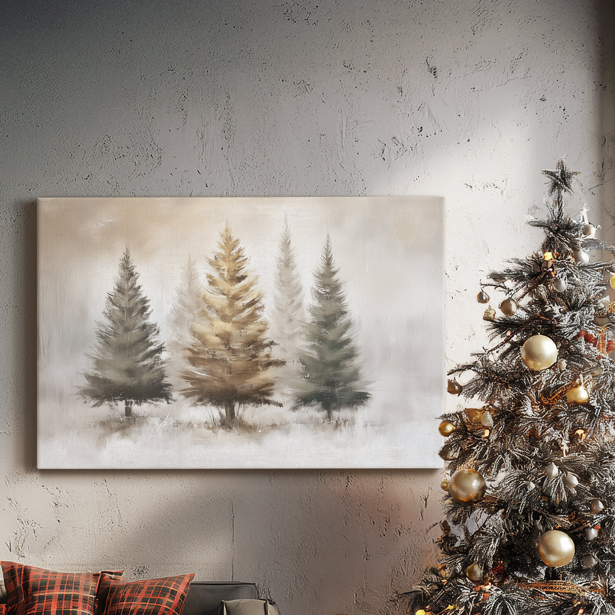 Pearled Snow at Night - Canvas Art Print