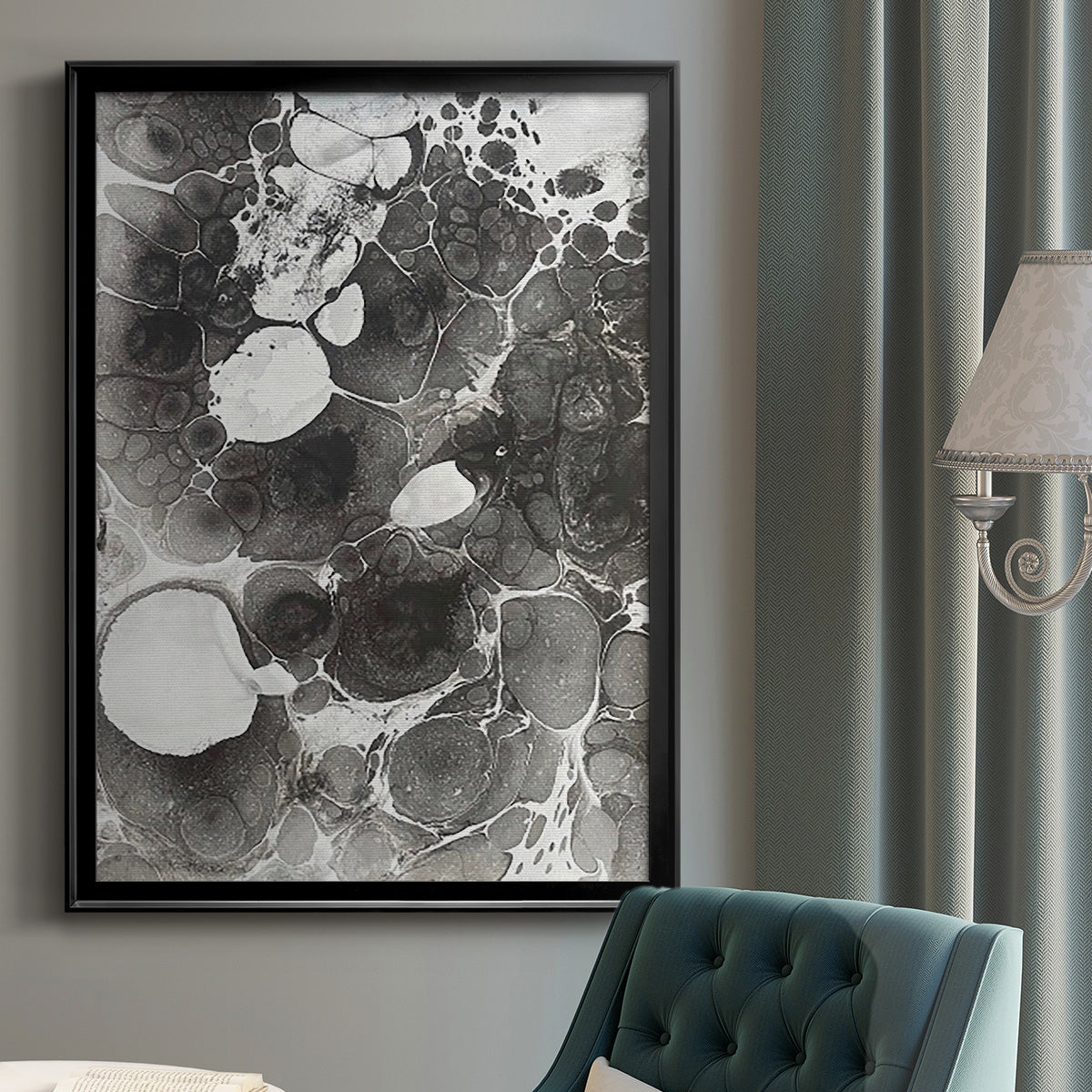 Marbling IV - Modern Framed Canvas Print