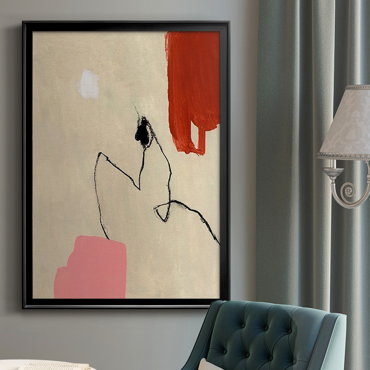 Terra Rosa Abstract II - Modern Framed Canvas Print