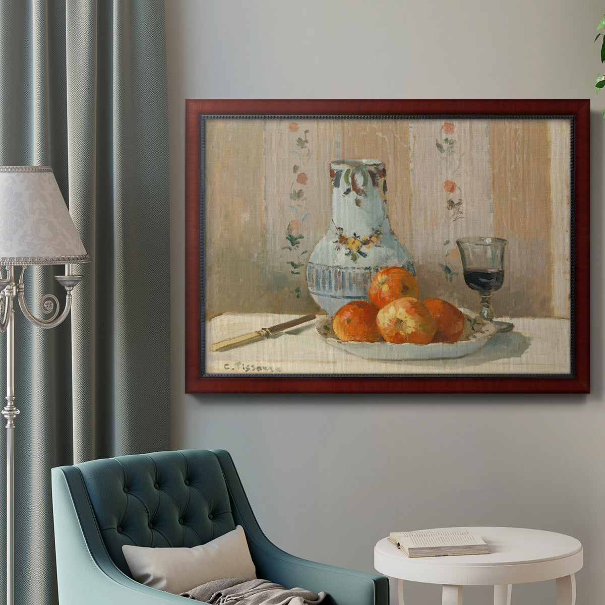 Still Life with Apples and Pitcher Premium Framed Canvas- Ready to Hang