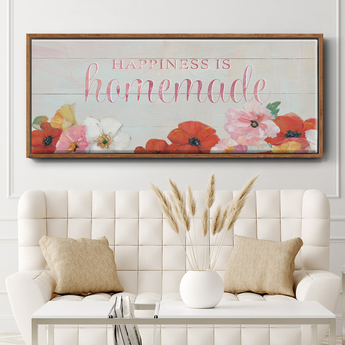 Happiness is Homemade - Floater Framed Canvas Print