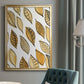 Patterned Leaf Shapes II - Modern Framed Canvas Print