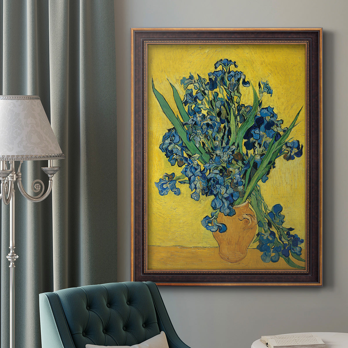 Irises, 1890 - Ornate Framed Canvas Print