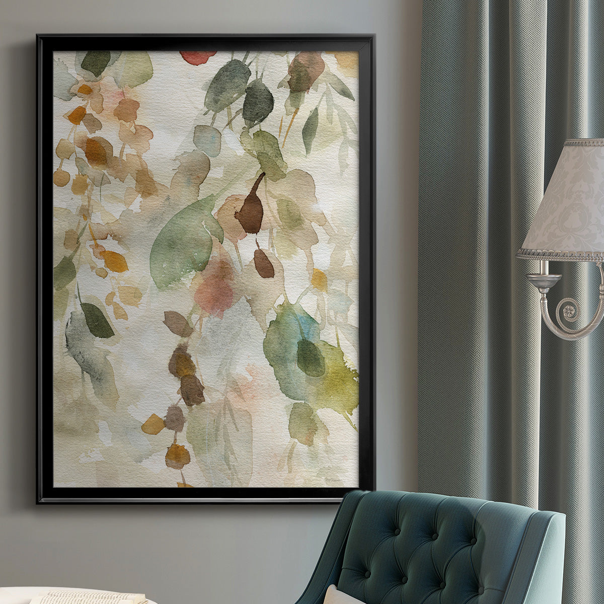 Cascading Nature I - Modern Framed Canvas Print