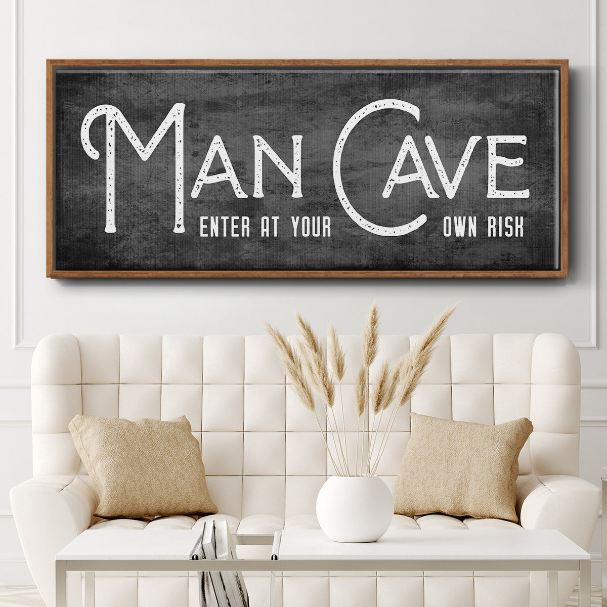Man Cave - Floater Framed Canvas Print