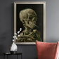 Head of a Skeleton with a Burning Cigarette - Ornate Framed Canvas Print