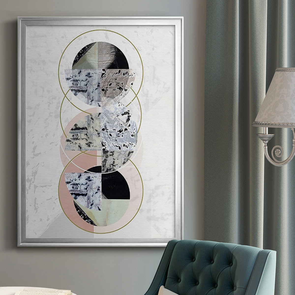 Inner Circles II - Modern Framed Canvas Print