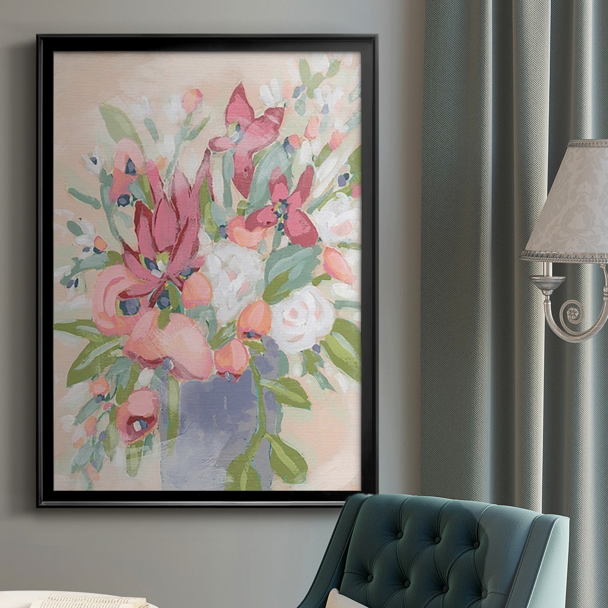 Blush Array I - Modern Framed Canvas Print