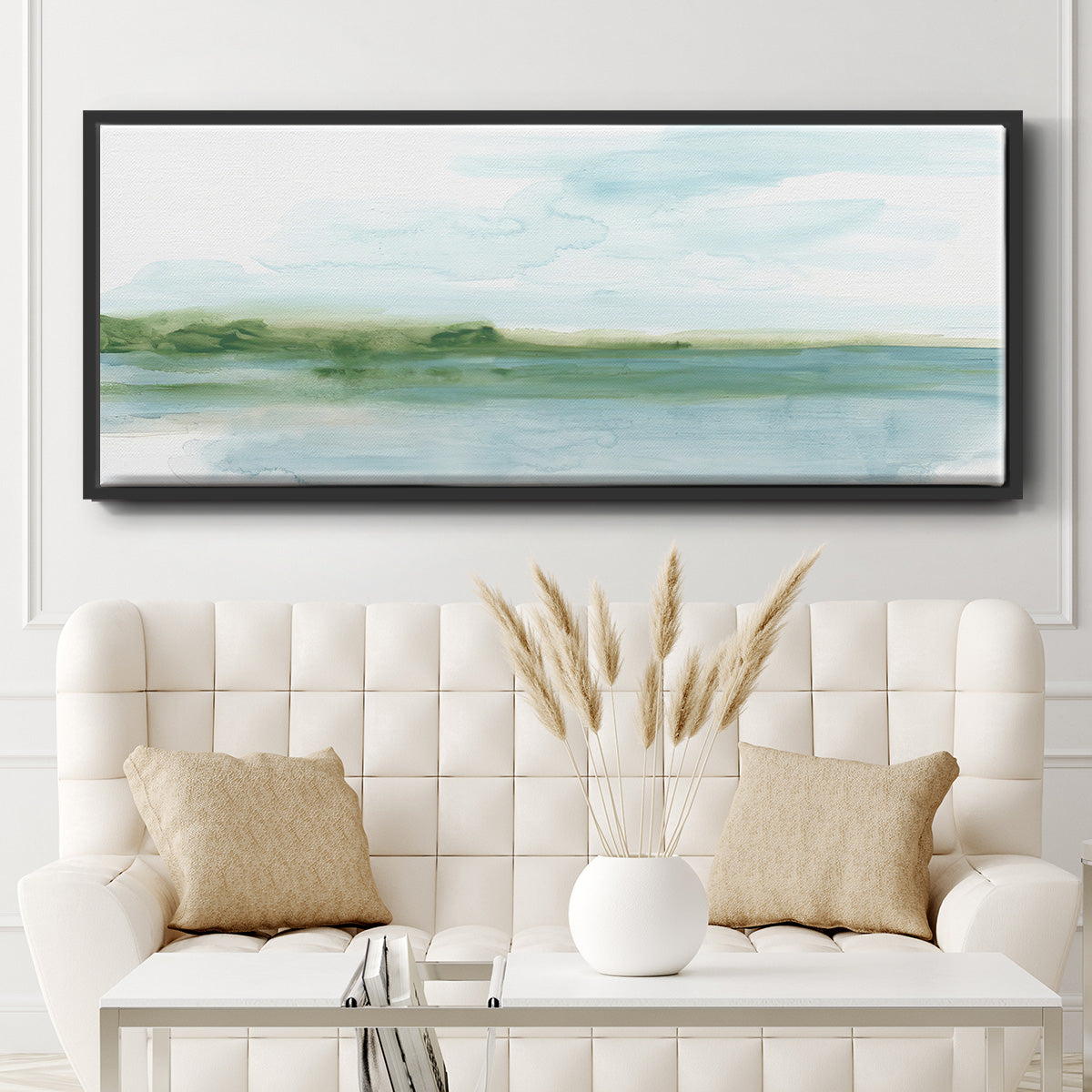 Green Ribbon Coast II - Floater Framed Canvas Print