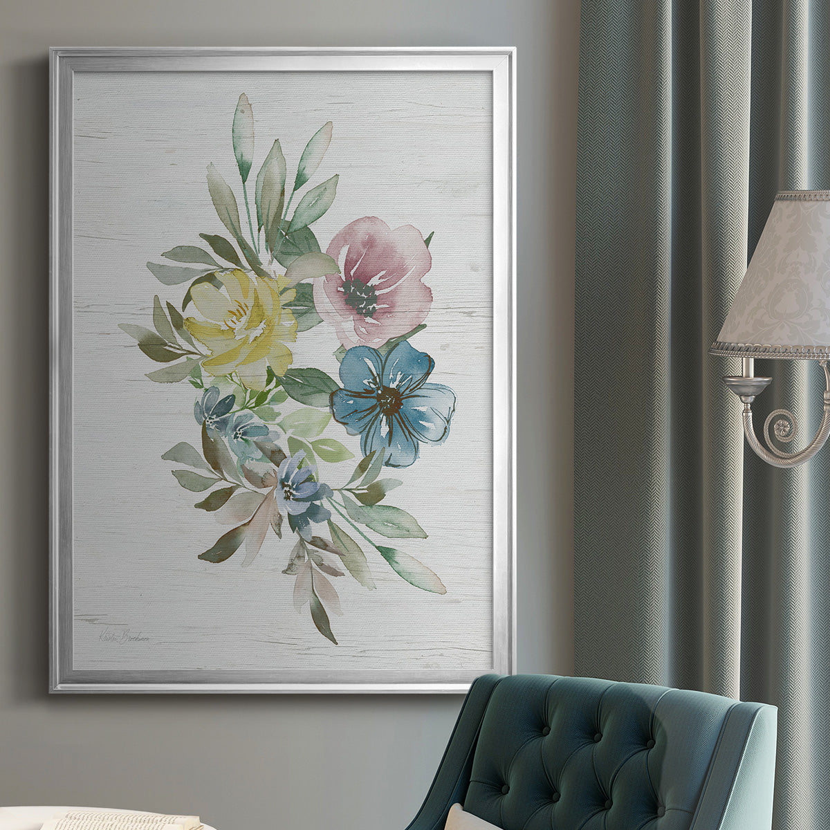 Spring Meadow Arrangement I - Modern Framed Canvas Print