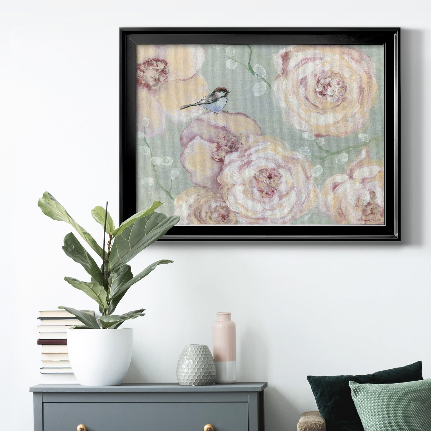 Blush Melody - Modern Framed Canvas Print