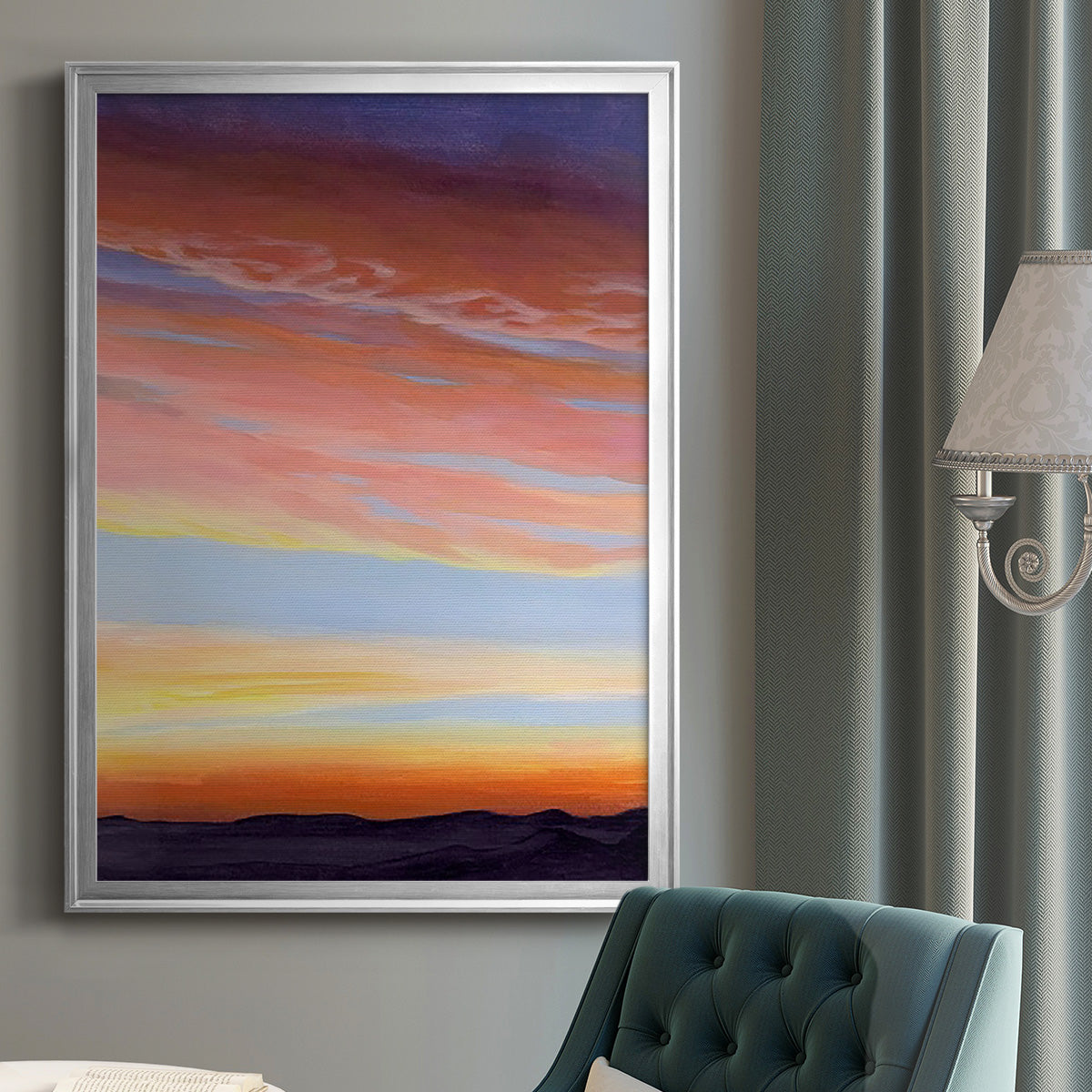 Ignited Dusk II - Modern Framed Canvas Print