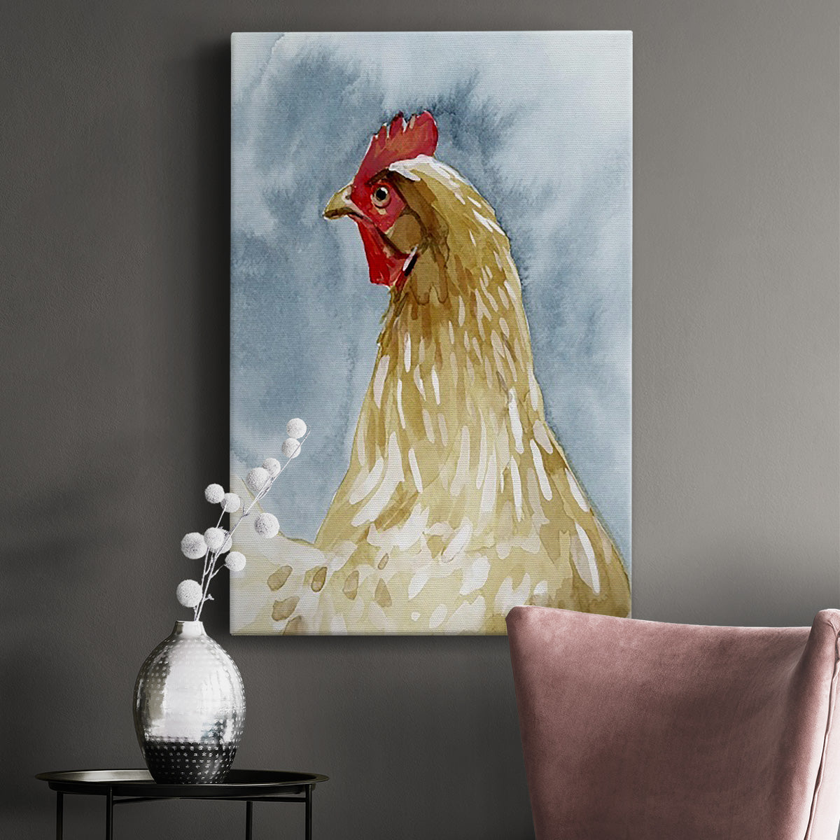 Chicken Portrait I Premium Gallery Wrapped Canvas - Ready to Hang