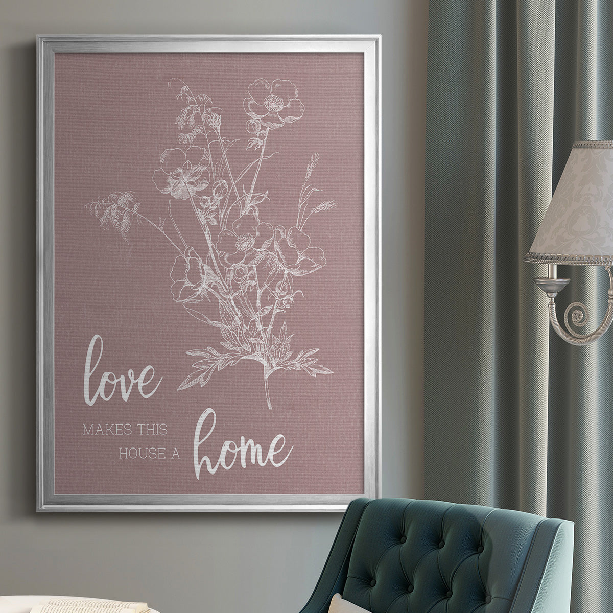 Love Home - Modern Framed Canvas Print