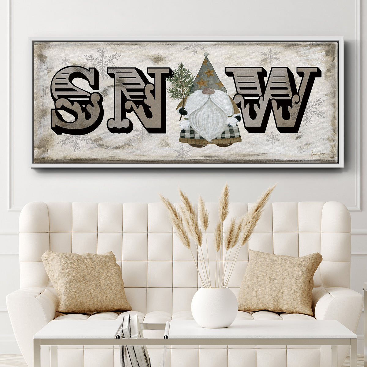 Winter Wonderland Friend Snow - Floater Framed Canvas Print
