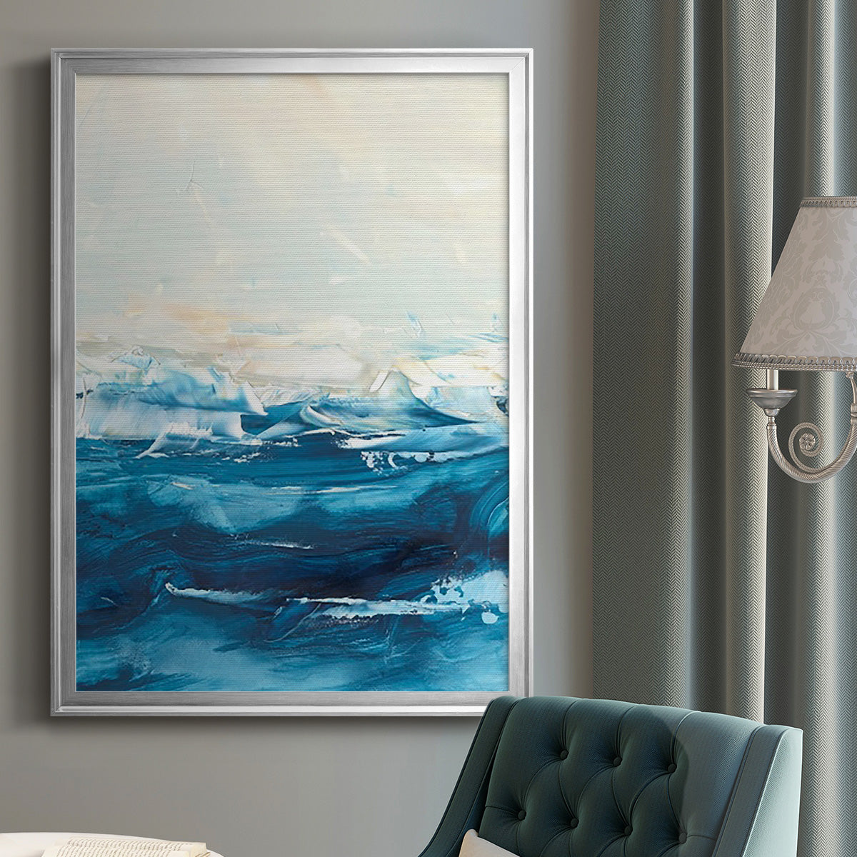 Wave after Wave II - Modern Framed Canvas Print