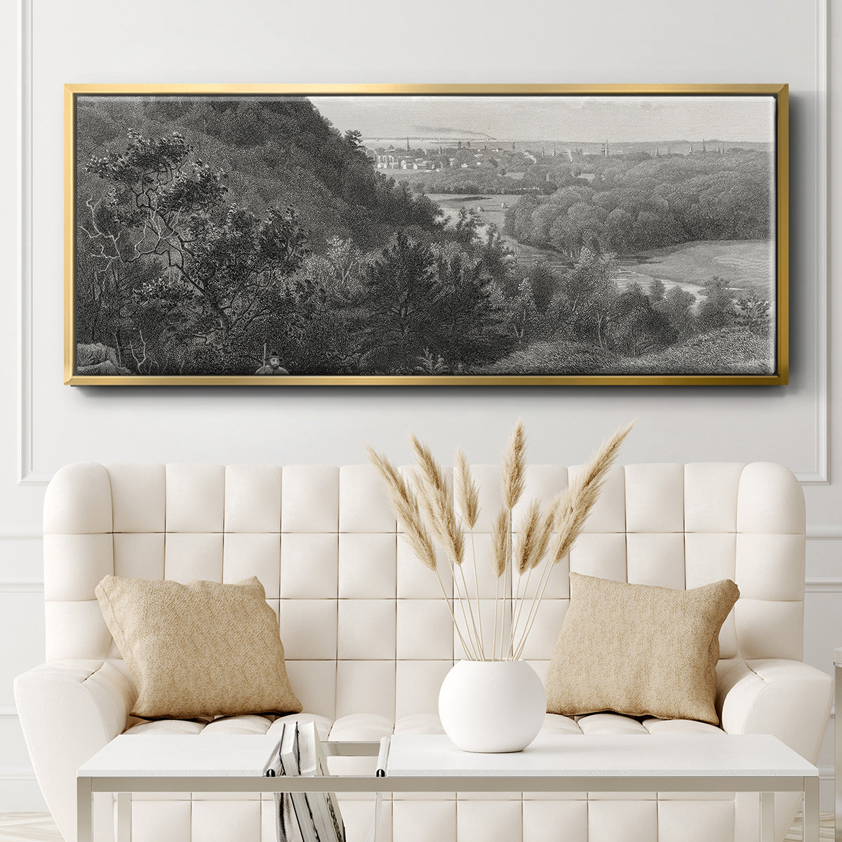 East Rock, New Haven - Floater Framed Canvas Print