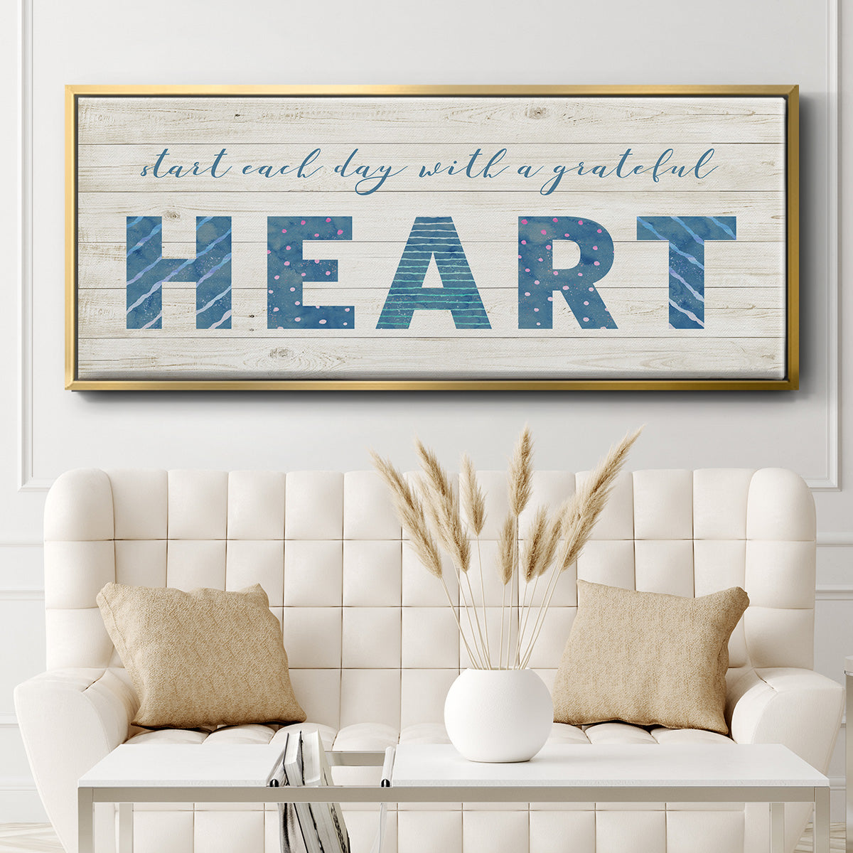Grateful Heart - Floater Framed Canvas Print