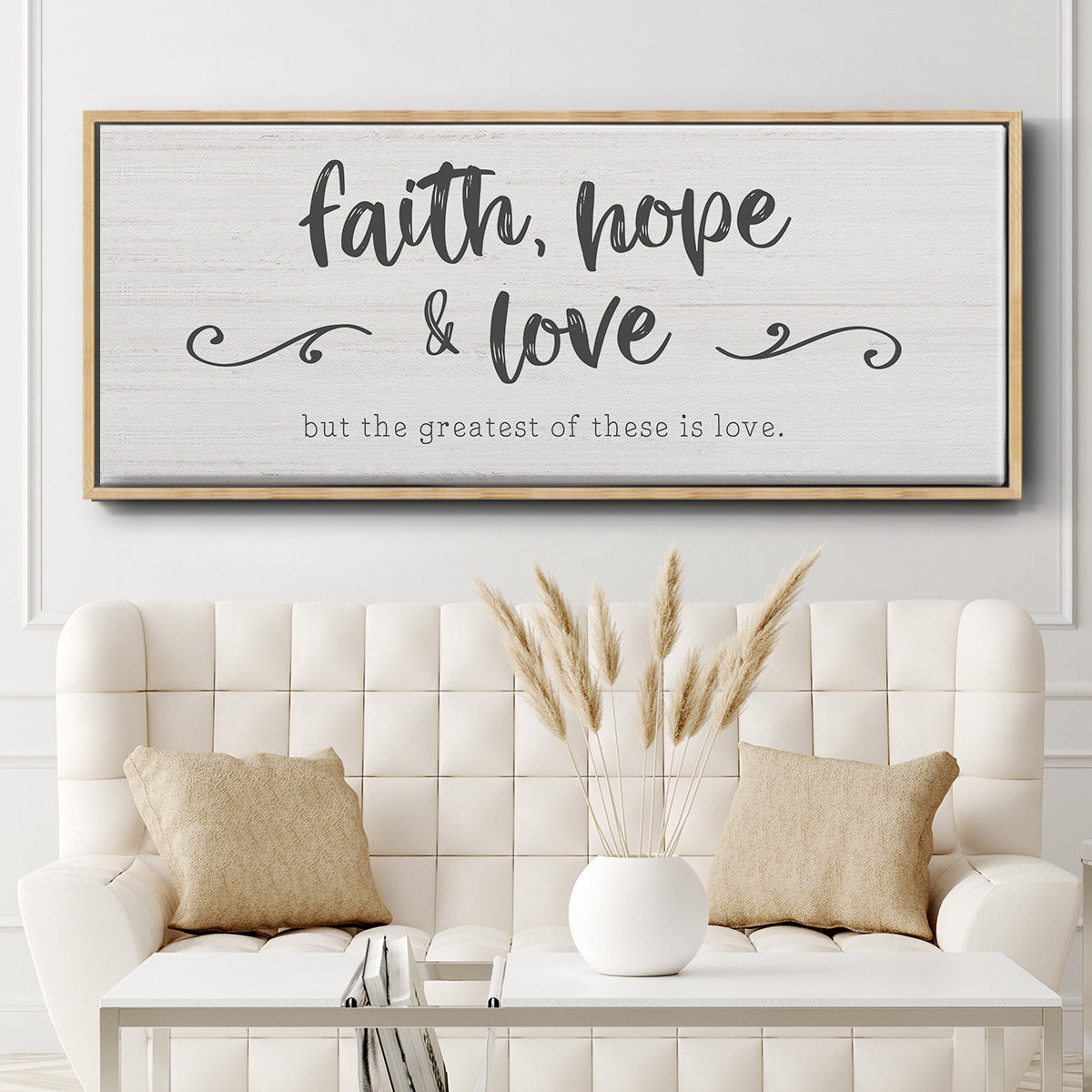 Greatest is Love - Floater Framed Canvas Print