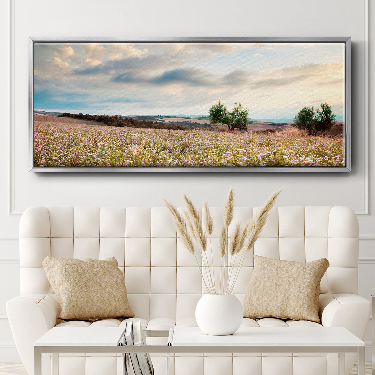 Tuscan Wildflowers - Floater Framed Canvas Print