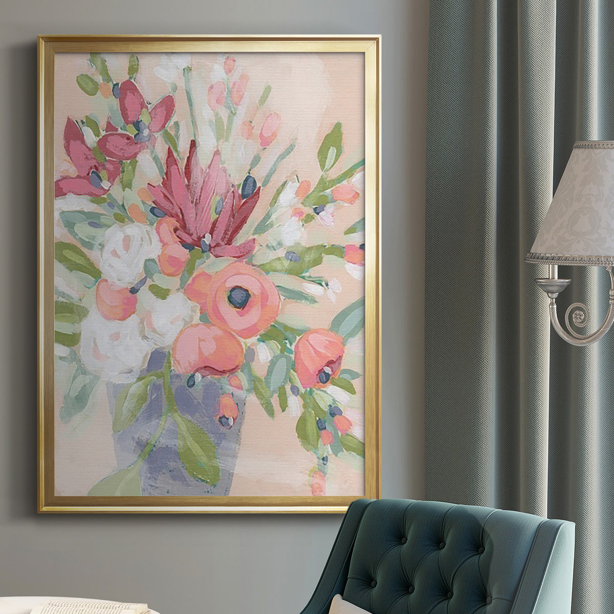 Blush Array II - Modern Framed Canvas Print