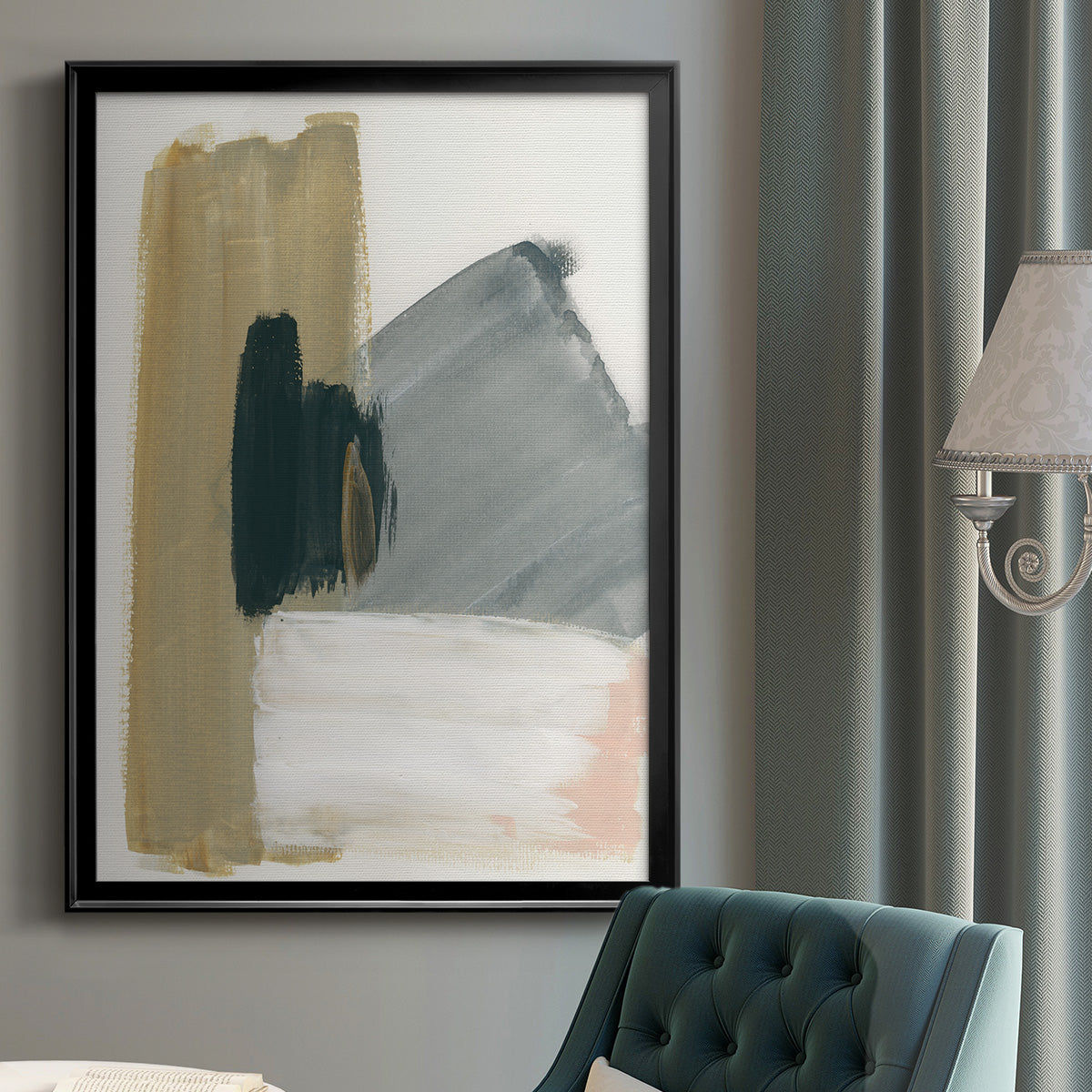Marble Block Symmetry II - Modern Framed Canvas Print