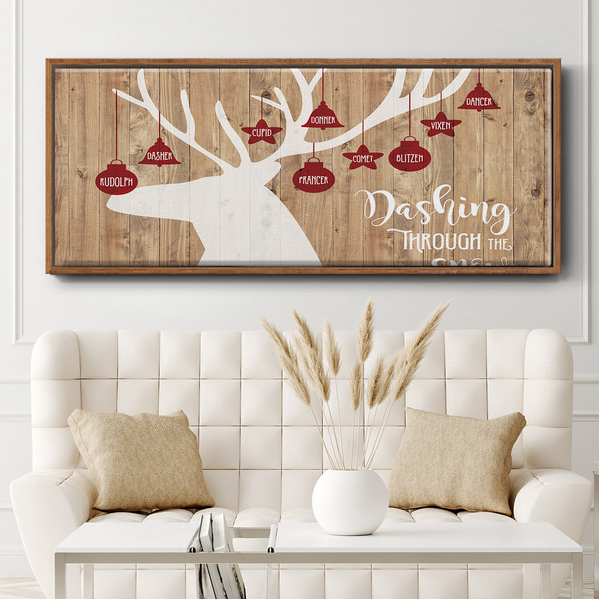 Dashing Through The Snow - Floater Framed Canvas Print