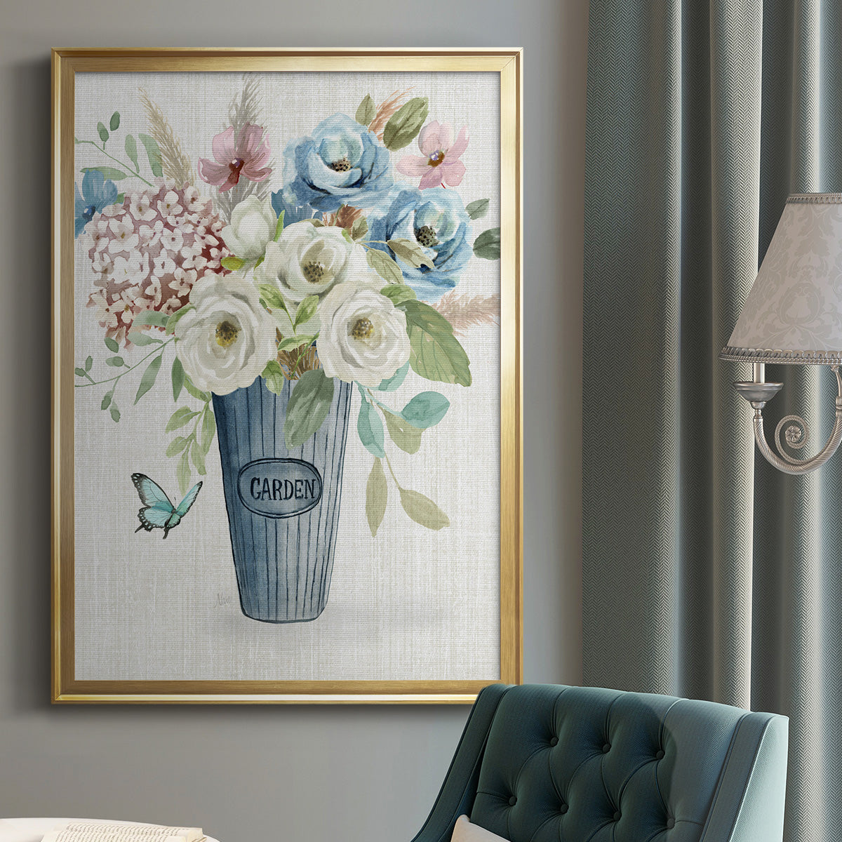 Garden Bouquet - Modern Framed Canvas Print